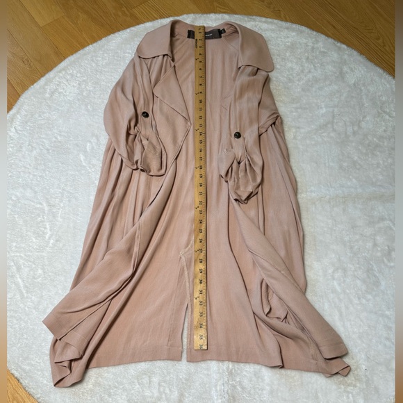 Code x Mode Size Small Open Front Loose Fitting Light Pink Long Blazer w/pockets - Picture 10 of 12
